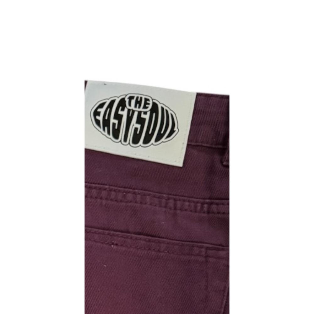 NEW Divided Womens Wide Leg Low Waist Maroon Denim The Easy Soul Pants Size‎ 12 - Picture 13 of 13